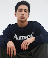 Details for Ames Worldwide Basic Logo Sweatshirt Navy Blue AM2EFUM450ANV