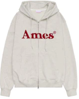 AMES WORLDWIDE Basic Logo Zip-Up Hoodie Oatmeal AM2EFUM481AOT AMES WORLDWIDE Basic Logo Zip-Up Hoodie Oatmeal AM2EFUM481AOT