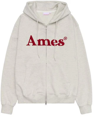 AMES WORLDWIDE Basic Logo Zip-Up Hoodie Oatmeal AM2EFUM481AOT Buy AMES WORLDWIDE Basic Logo Zip-Up Hoodie Oatmeal AM2EFUM481AOT