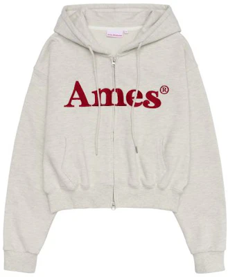 AMES WORLDWIDE Basic Logo Zip-Up Hoodie Oatmeal AM2EFUM481AOT Order AMES WORLDWIDE Basic Logo Zip-Up Hoodie Oatmeal AM2EFUM481AOT