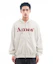 Shop AMES WORLDWIDE Basic Logo Zip-Up Hoodie Oatmeal AM2EFUM481AOT