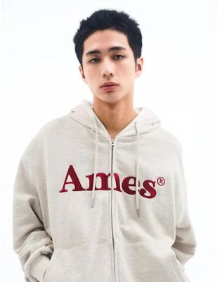 AMES WORLDWIDE Basic Logo Zip-Up Hoodie Oatmeal AM2EFUM481AOT Purchase AMES WORLDWIDE Basic Logo Zip-Up Hoodie Oatmeal AM2EFUM481AOT