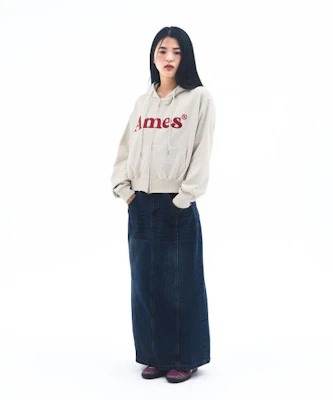 AMES WORLDWIDE Basic Logo Zip-Up Hoodie Oatmeal AM2EFUM481AOT Cheap AMES WORLDWIDE Basic Logo Zip-Up Hoodie Oatmeal AM2EFUM481AOT