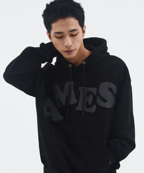 Purchase Ames Worldwide Big Typo Black Hoodie AM2EFUM400ABK