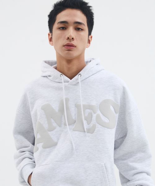 Purchase Ames Worldwide Big Typo Hoodie Grey Unisex Casual Wear AM2EFUM400AGR