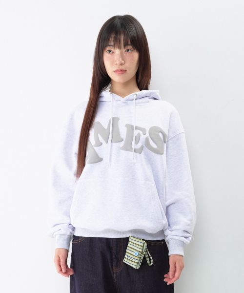 Sizing Ames Worldwide Big Typo Hoodie Grey Unisex Casual Wear AM2EFUM400AGR