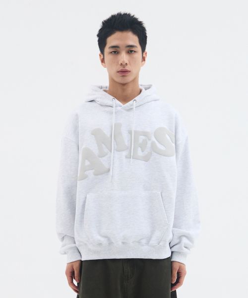 Cheap Ames Worldwide Big Typo Hoodie Grey Unisex Casual Wear AM2EFUM400AGR