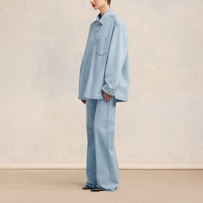 Purchase AMI PARIS 3D 愛心壓紋牛仔外套 輕藍色長袖 男女適穿 UJK253DE0027