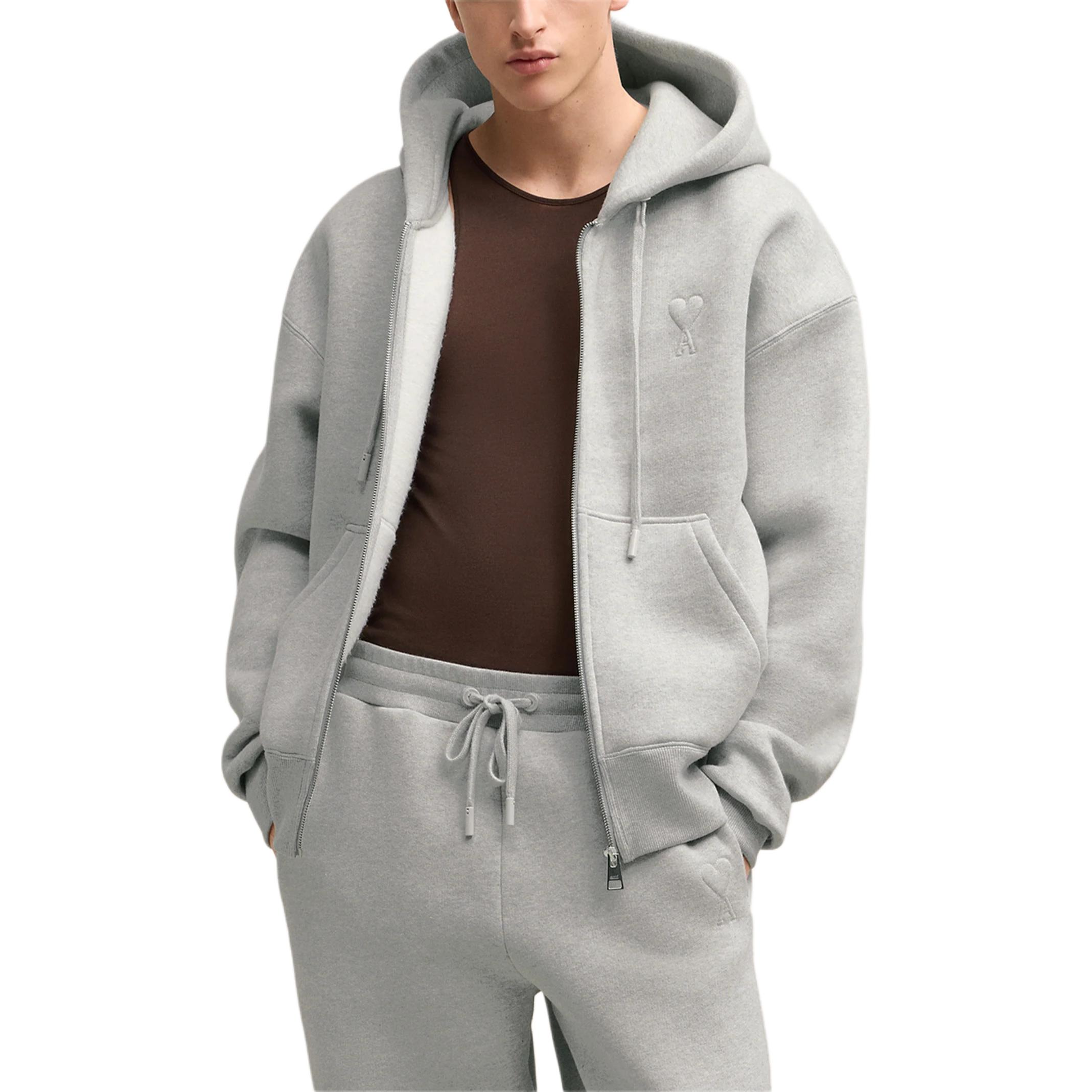 AMI PARIS 3D Heart Loose Fit Hoodie Unisex Grey Sweater USW4277490-951 圖 3