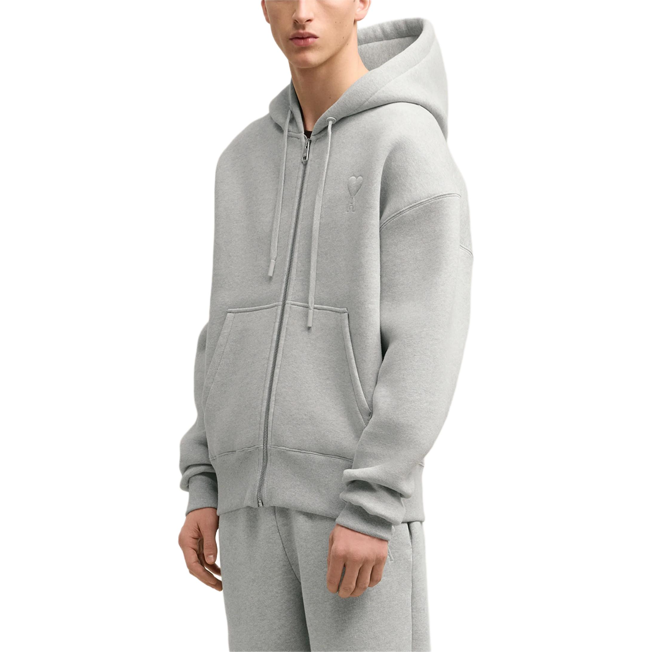 AMI PARIS 3D Heart Loose Fit Hoodie Unisex Grey Sweater USW4277490-951 圖 6