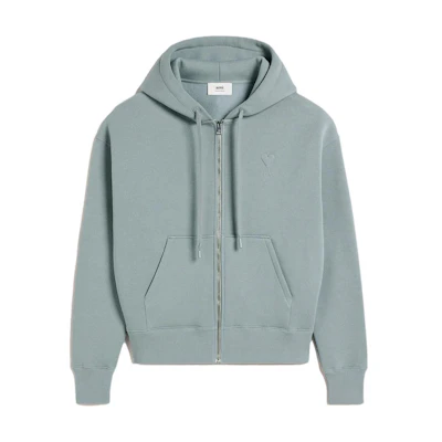 AMI PARIS 3D Heart Oversized Hoodie Blue Gray Unisex USW427749-4012