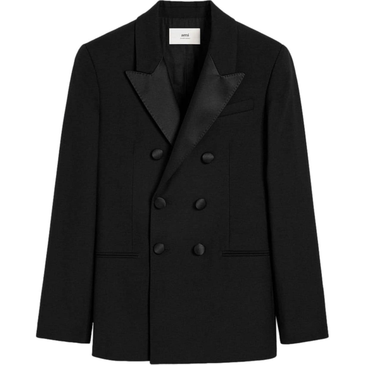 AMI Paris  Black Double-Breasted Long-Sleeve Blazer HBV417WV0026-BLACK 圖 2