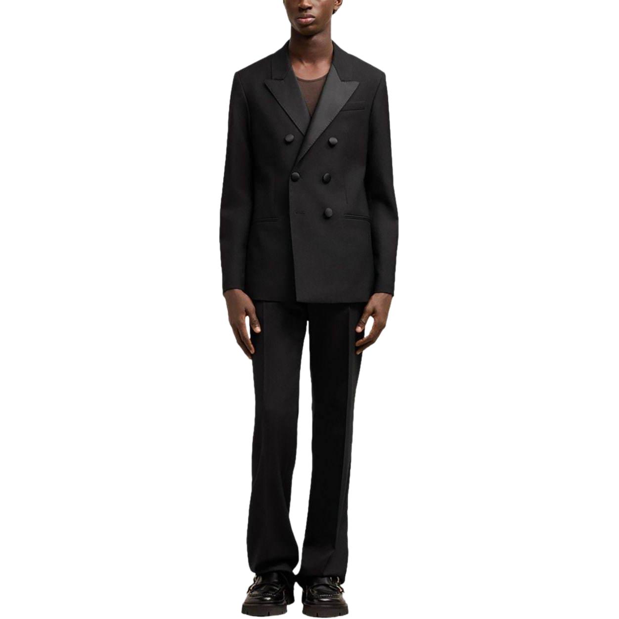 AMI Paris  Black Double-Breasted Long-Sleeve Blazer HBV417WV0026-BLACK 圖 3