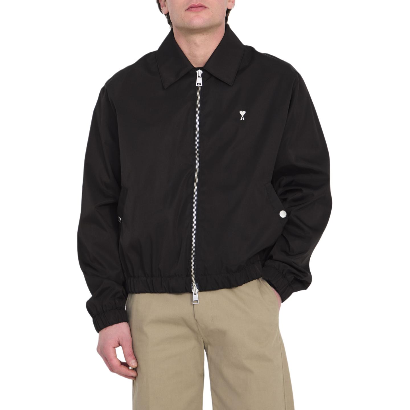 AMI Paris  Black Jacket with Graphic Print and Dual Zip Design. HJK014PA0007-001 圖 4