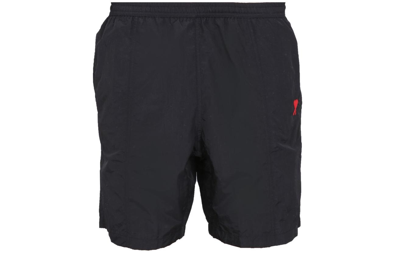 Order AMI PARIS Bañador Negro de Cintura Media con Logo Bordado HBW003PA0004-001