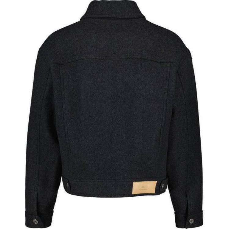 AMI PARIS  Black Solid Color Single-Breasted Long-Sleeve Jacket. UJK234WV0019-055 圖 3