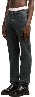 AMI PARIS Seluar Jeans Hitam Straight-Leg Mid-Rise dengan Zip. HTR001CO0037-001 Details for AMI PARIS Seluar Jeans Hitam Straight-Leg Mid-Rise dengan Zip. HTR001CO0037-001