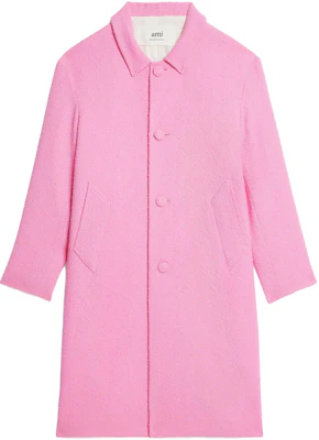 AMI Paris Mantel Butang Panjang Sederhana Warna Pink Candy Wool Blend HCO003WV0001-661 Buy AMI Paris Mantel Butang Panjang Sederhana Warna Pink Candy Wool Blend HCO003WV0001-661