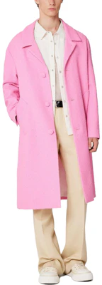 AMI Paris Mantel Butang Panjang Sederhana Warna Pink Candy Wool Blend HCO003WV0001-661 Lookbook AMI Paris Mantel Butang Panjang Sederhana Warna Pink Candy Wool Blend HCO003WV0001-661