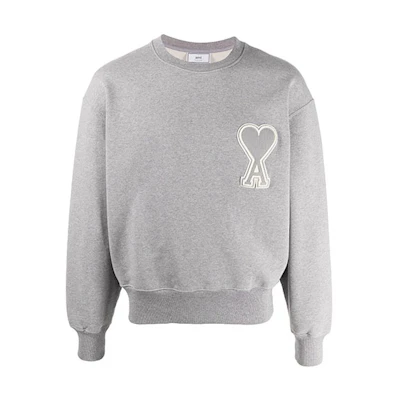 AMI Paris Classic Heart Logo Sweatshirt Grey Color. A20HJ037747-055