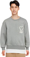 Details for AMI Paris Classic Heart Logo Sweatshirt Grey Color. A20HJ037747-055