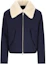Order AMI PARIS 拼色羊毛拉鍊飛行夾克 - 藍色 HJK060WV0049-4011