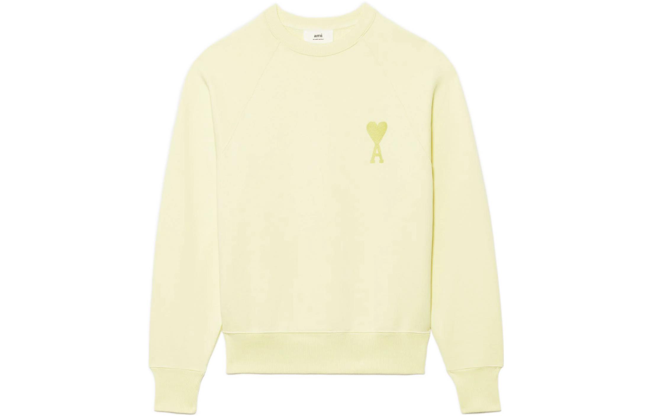 AMI Paris  Crewneck Sweatshirt Heart Logo Embroidered Pullover Long Sleeve USW002747-703