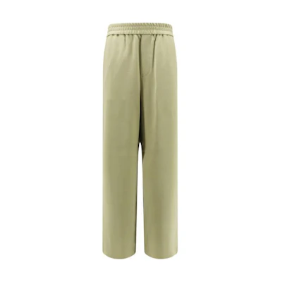 AMI Paris Elastic Waist Loose Fit Straight Pants Yellow HTR211VI0007-351