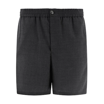 AMI Paris Gray Mid-Rise Casual Zip Fly Shorts HSO303WV0043-055