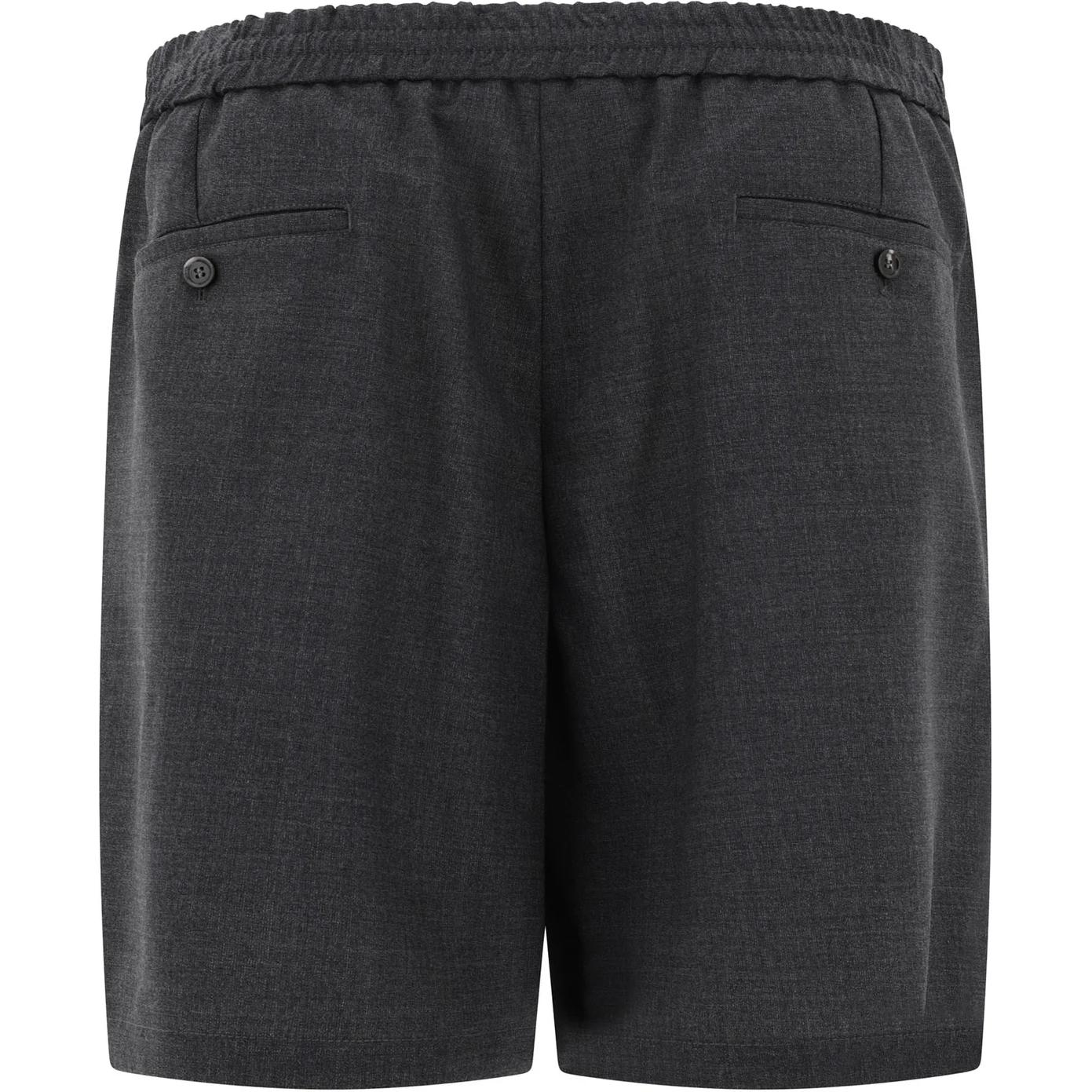 Lookbook AMI Paris 灰色中腰休閒拉鍊短褲 HSO303WV0043-055