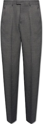 AMI PARIS グレー ミッドライズ スリムテーパード プリーツ入り カジュアルパンツ HTR008WV0043-055 Buy AMI PARIS グレー ミッドライズ スリムテーパード プリーツ入り カジュアルパンツ HTR008WV0043-055