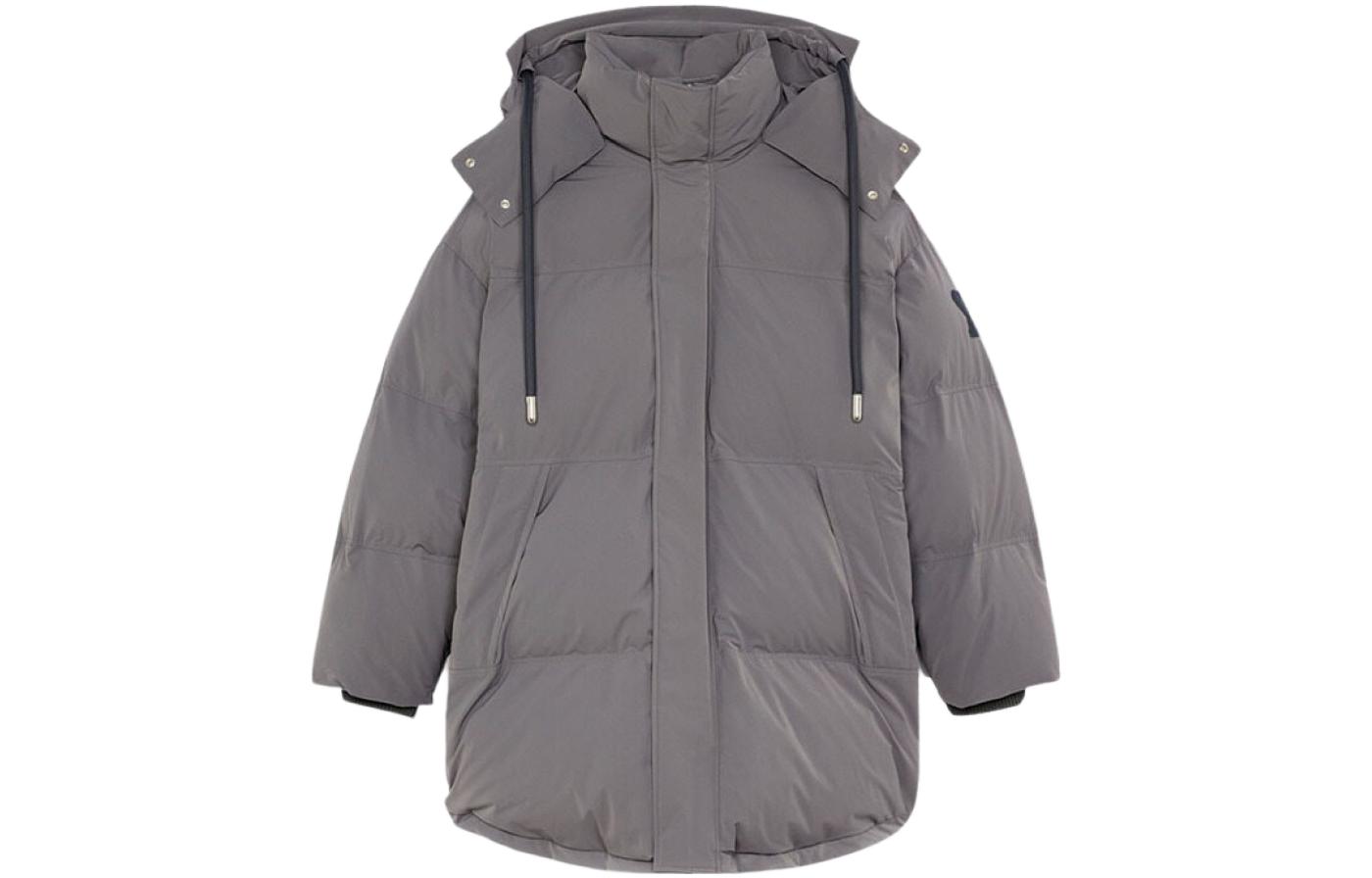 AMI PARIS  Gray Solid Color Zip-Up Hoodie Jacket H21OW206299-050