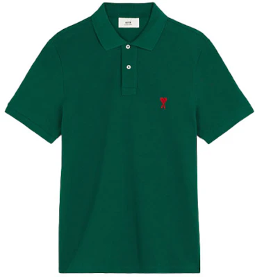 AMI PARIS Baju Polo Lengan Pendek Hijau dengan Logo Sulaman. A21HJ207760-300 Buy AMI PARIS Baju Polo Lengan Pendek Hijau dengan Logo Sulaman. A21HJ207760-300