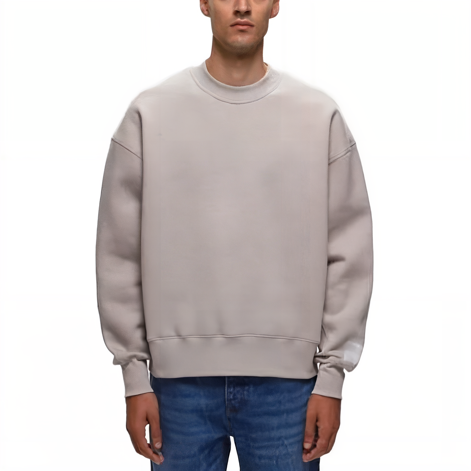 AMI PARIS  Grey Crewneck Pullover Sweatshirt USW017740088 圖 4