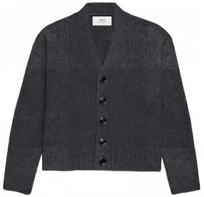 アミ パリス グレー Vネック ボタンアップ ルーズ カーディガン セーター UKC110KN0028-055 Order アミ パリス グレー Vネック ボタンアップ ルーズ カーディガン セーター UKC110KN0028-055