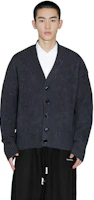 Purchase AMI PARIS Grey V-Neck Button-Up Loose Cardigan Sweater. UKC110KN0028-055