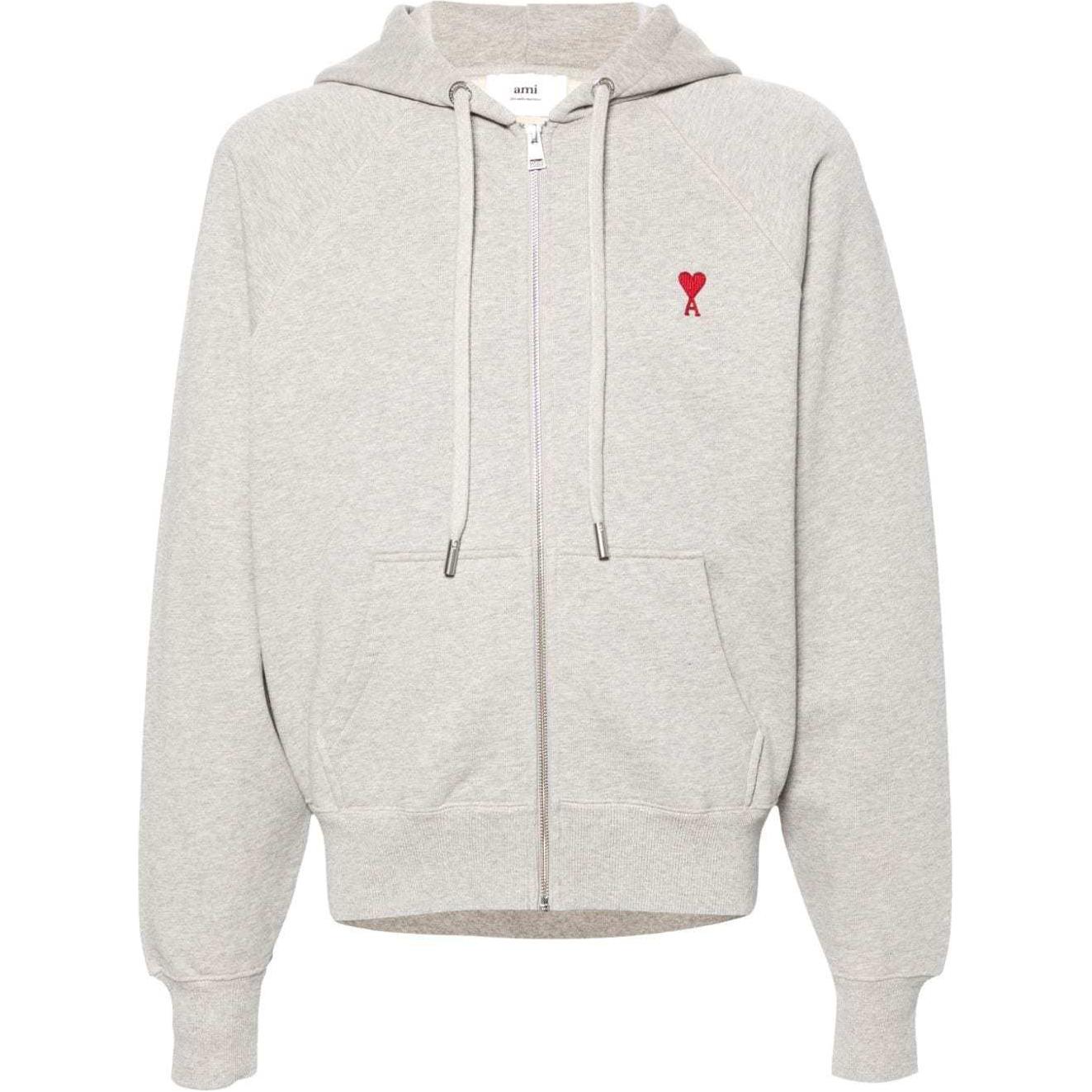 Order AMI PARIS 心形標誌刺繡拉鍊連帽外套 USW415747-0951