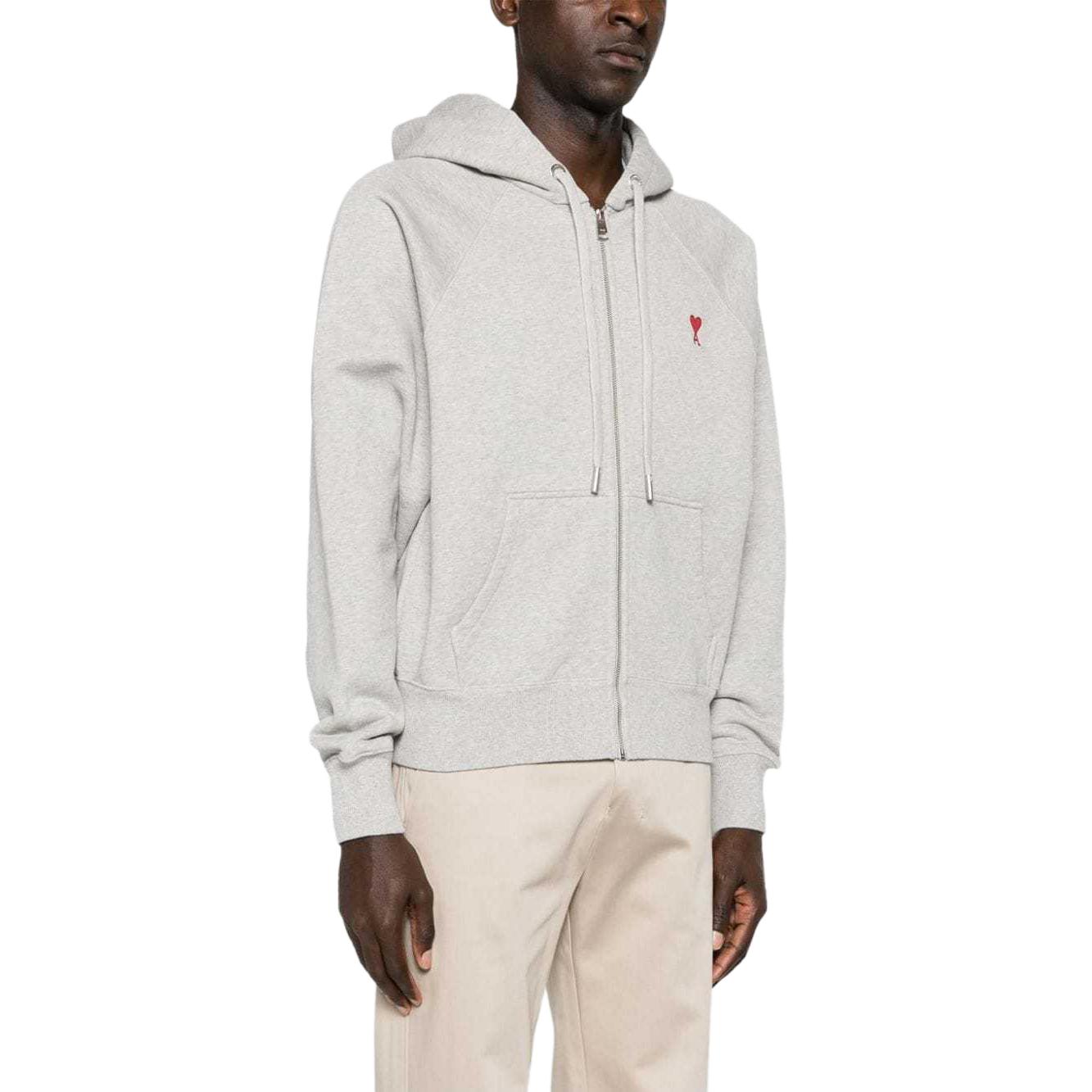 Purchase AMI PARIS 心形標誌刺繡拉鍊連帽外套 USW415747-0951