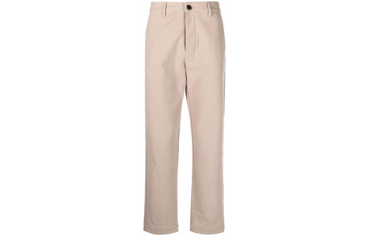 AMI Paris  Light Khaki Button Casual Pants HTR005221-250