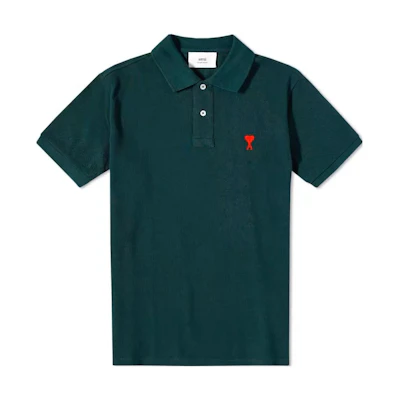 AMI Paris Logo Embroidered Short Sleeve T-Shirt - Dark Green E22HPL001760311