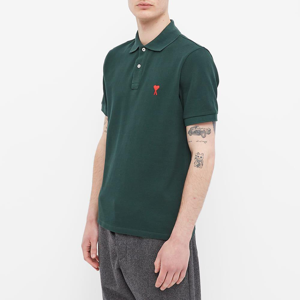AMI Paris  Logo Embroidered Short Sleeve T-Shirt - Dark Green E22HPL001760311 圖 3