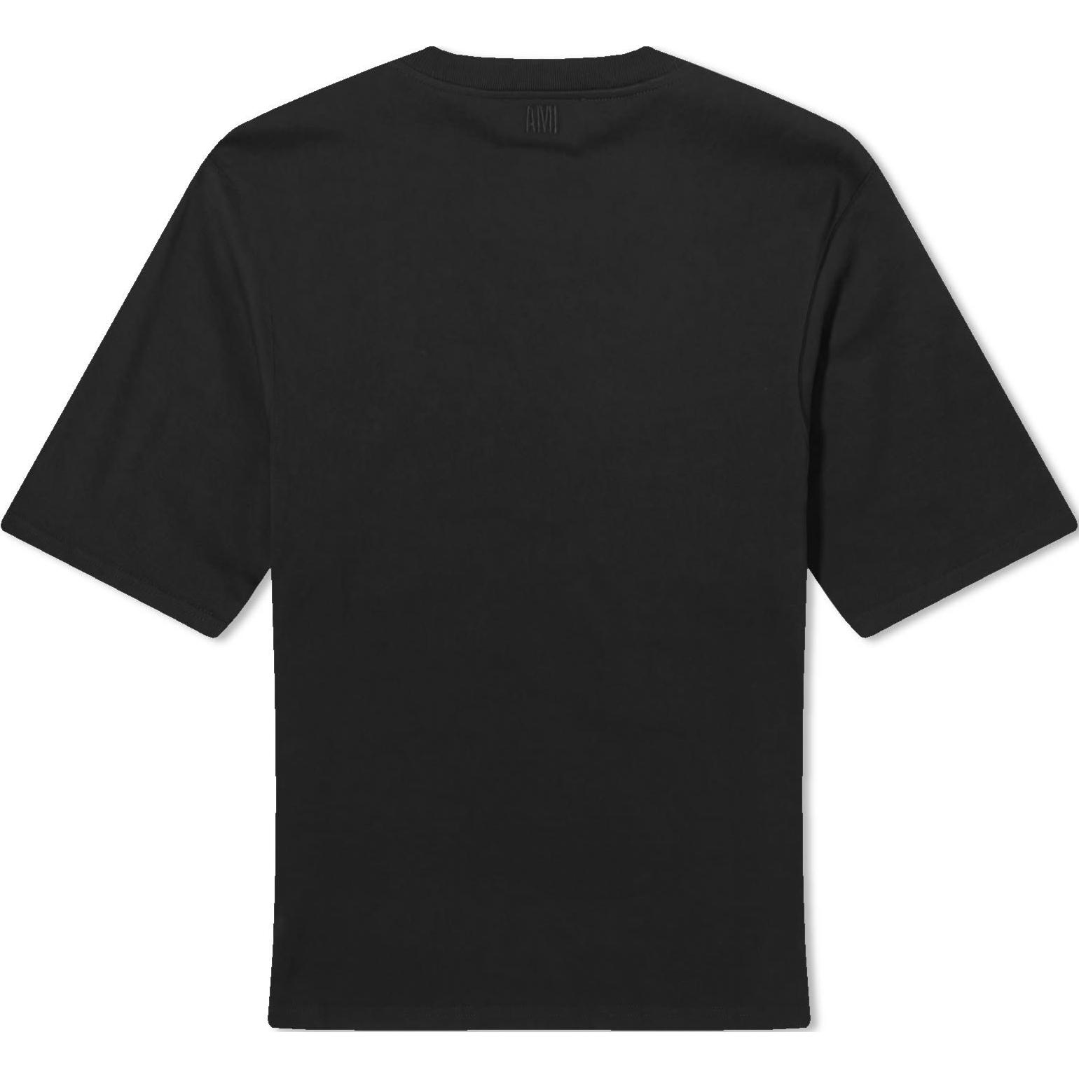 Lookbook 아미 파리 루즈핏 하트 로고 자수 블랙 티셔츠 BFUTS005726-001