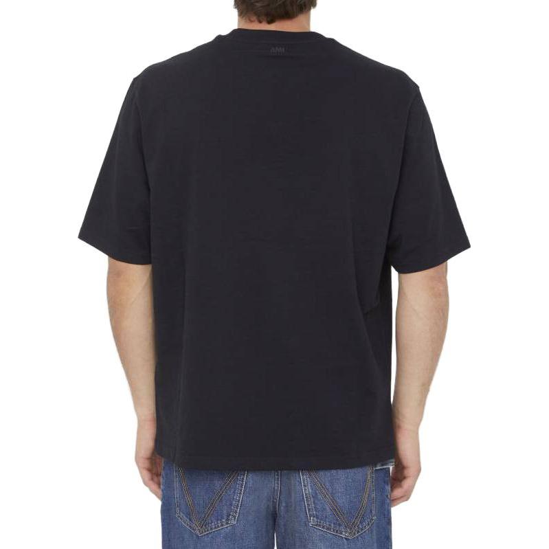 Purchase 아미 파리 루즈핏 하트 로고 자수 블랙 티셔츠 BFUTS005726-001