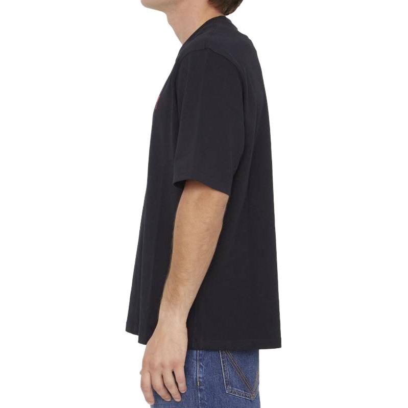 Sizing 아미 파리 루즈핏 하트 로고 자수 블랙 티셔츠 BFUTS005726-001