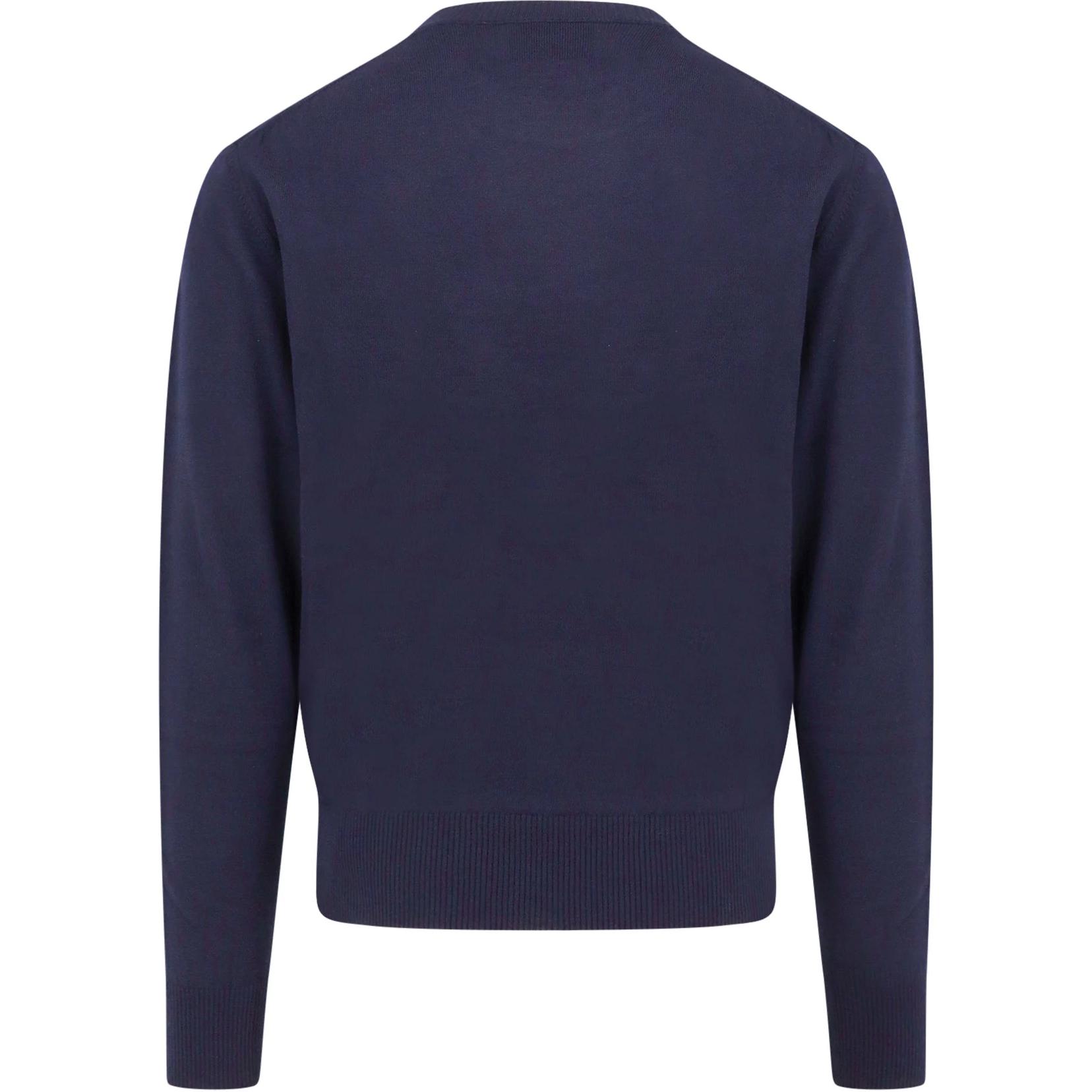 AMI Paris  Navy Blue Heart Embroidered Crewneck Sweater. BFHKS111KN0025-430 圖 3