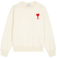 Order AMI PARIS Off-White Heart Logo Crewneck Sweatshirt. H20HJ034747-150