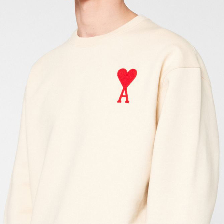 AMI PARIS  Off-White Heart Logo Crewneck Sweatshirt. H20HJ034747-150 圖 5
