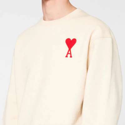 AMI PARIS Sweatshirt Crewneck Logo Hati Putih Gading. H20HJ034747-150 Purchase AMI PARIS Sweatshirt Crewneck Logo Hati Putih Gading. H20HJ034747-150