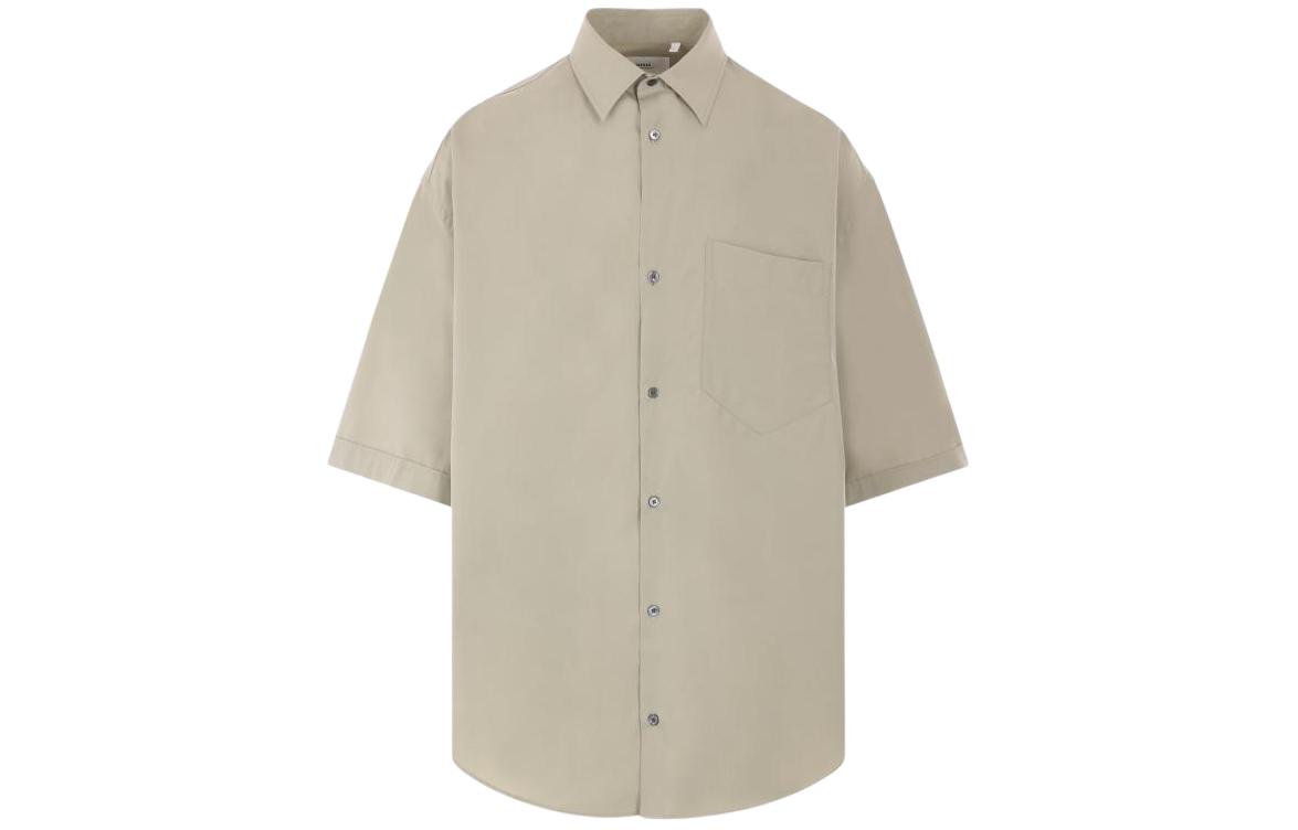 Order AMI PARIS Kemeja Pendek Oversized Coklat Tan. HSH216CO0063-317