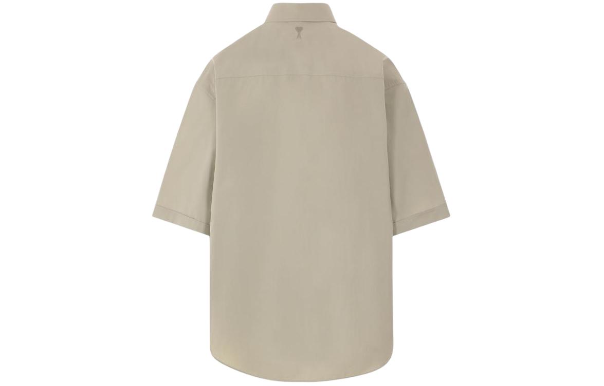 Lookbook AMI PARIS Kemeja Pendek Oversized Coklat Tan. HSH216CO0063-317